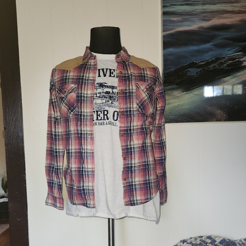 Forever 21 Woman's Plaid Shirt W/ Cordory